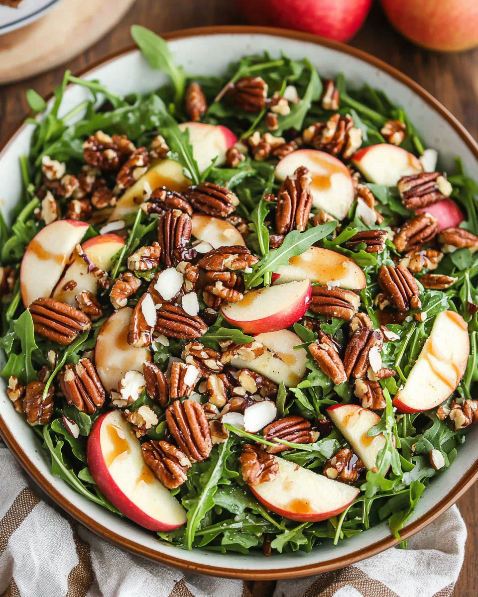 Apple Arugula Salad with Maple Pecans