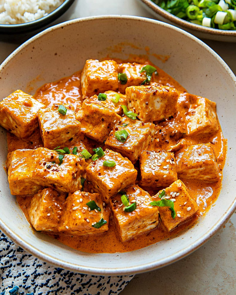 Spicy Tofu with Creamy Coconut Sauce 1 Spicy Tofu with Creamy Coconut Sauce
