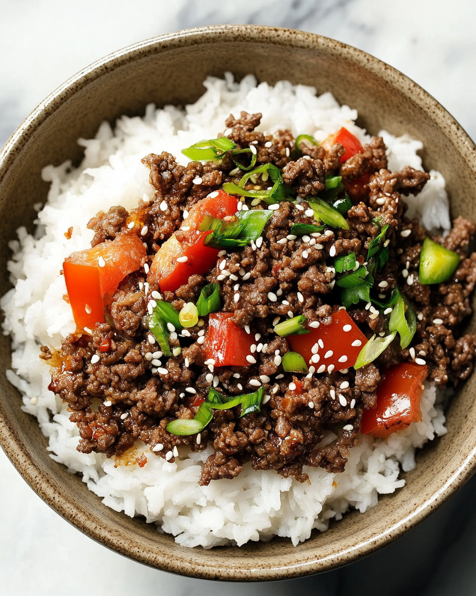 Korean Ground Beef Bowl 1 Korean Ground Beef Bowl