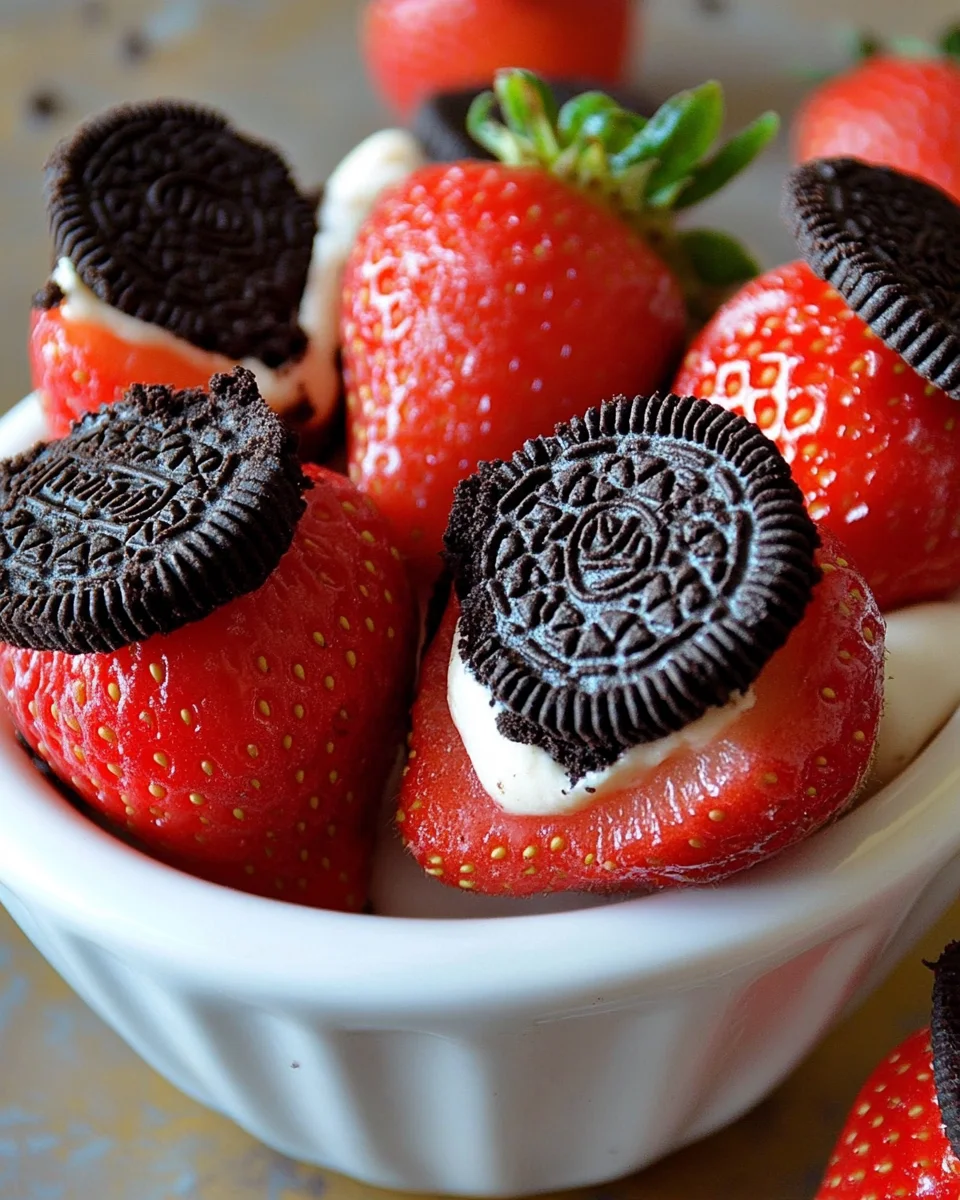 Oreo Truffle-Stuffed Strawberries 17 Oreo