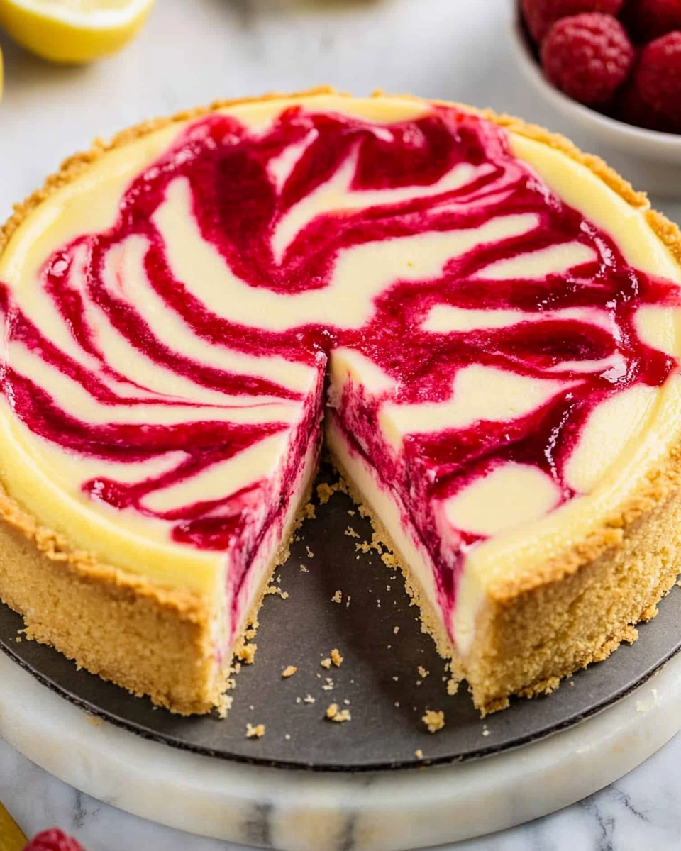 Raspberry Swirl Lemon Cheesecake