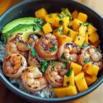 Shrimp and Avocado Bowls with Mango Salsa & Lime-Chili Sauce