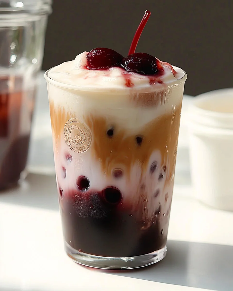 Cherry Vanilla Iced Latte Cherry