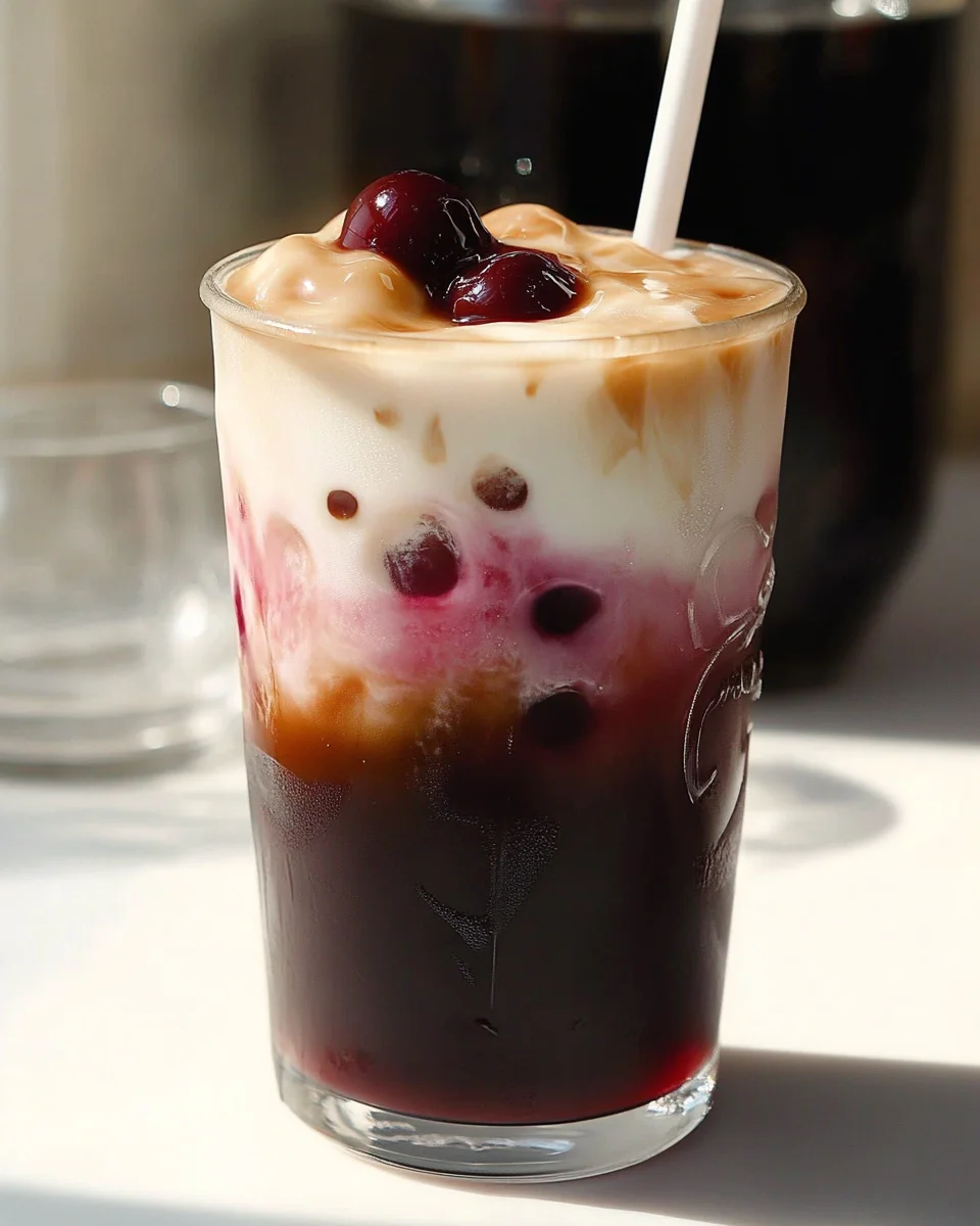 Cherry Vanilla Iced Latte Cherry