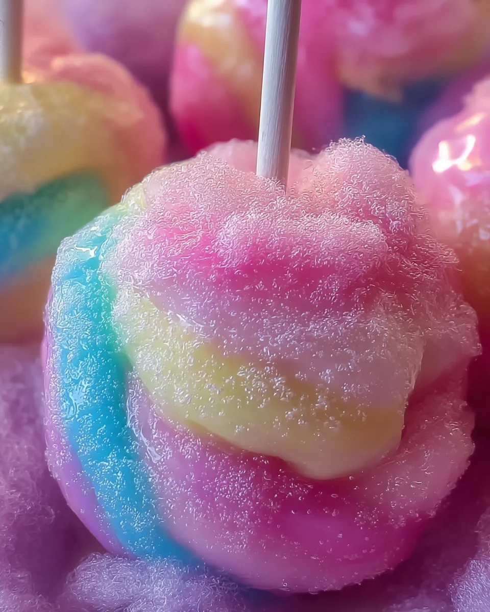 Colorful Candy Apples With Cotton Candy 17 Colorful
