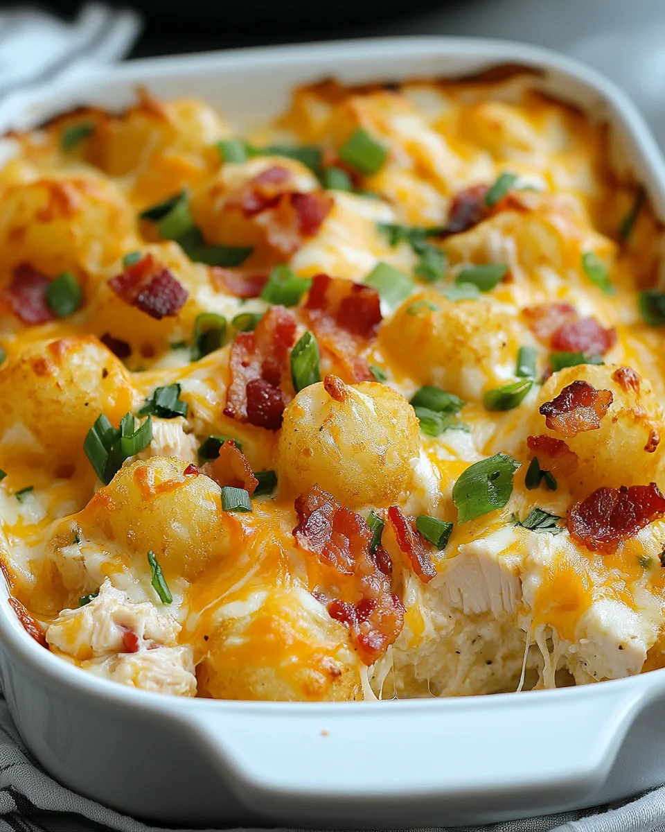Easy Chicken Bacon Ranch Tater Tot Casserole 24 Easy