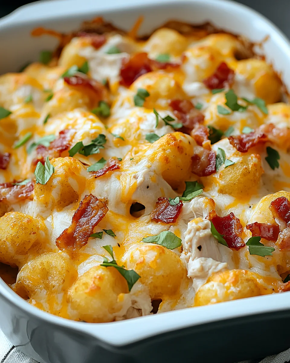 Easy Chicken Bacon Ranch Tater Tot Casserole 26 Easy