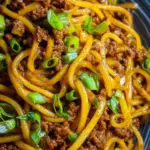Ground Beef Mongolian Noodles