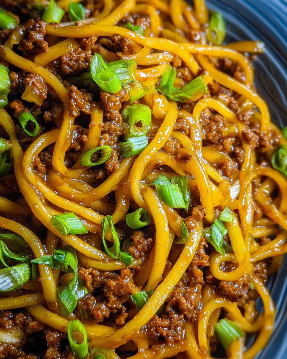 Ground Beef Mongolian Noodles