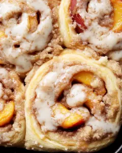 Peach Cobbler Cinnamon Rolls
