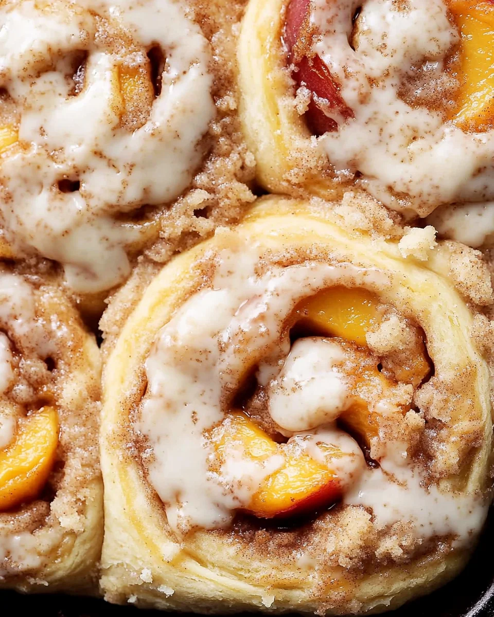 Peach Cobbler Cinnamon Rolls