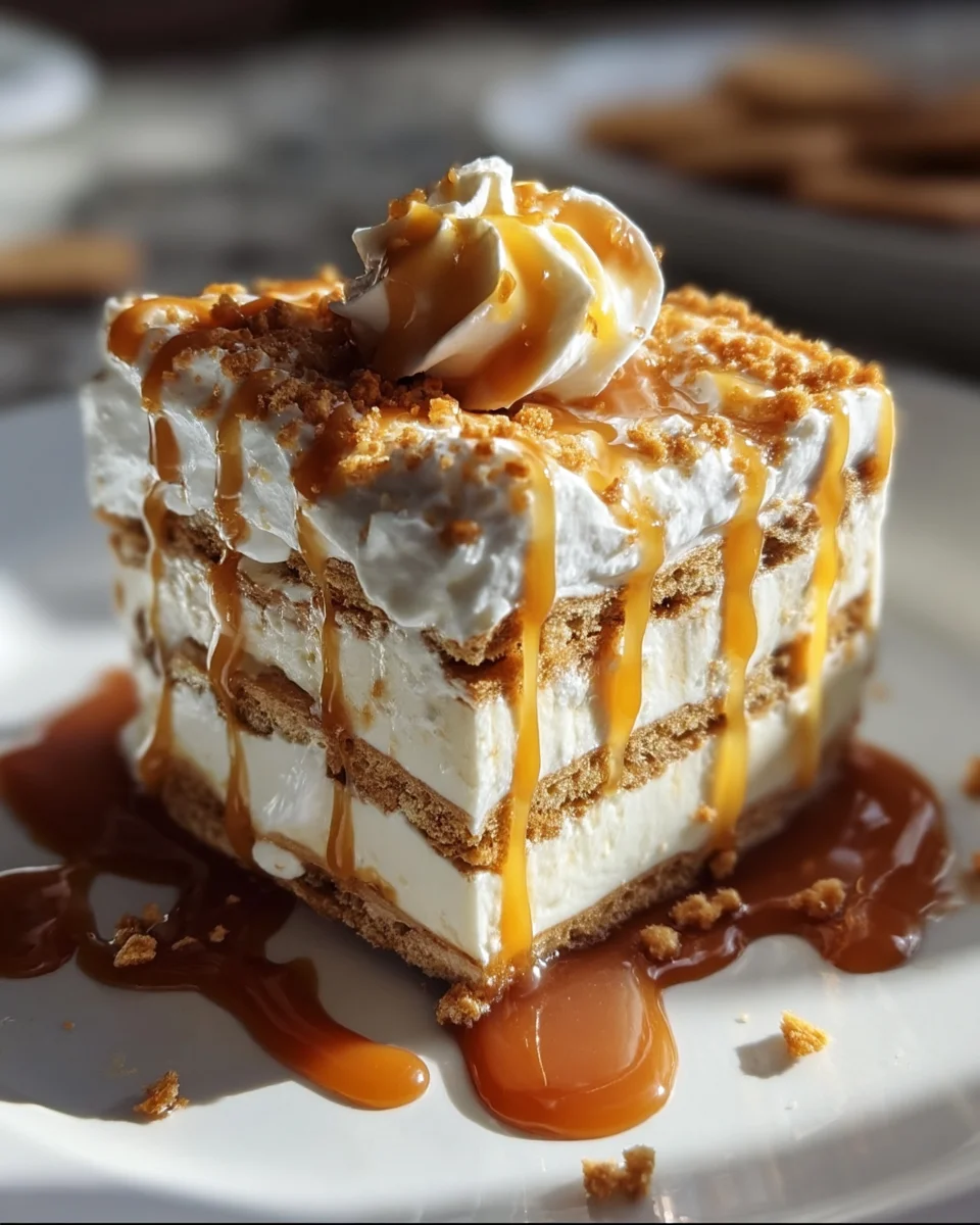 Ritz Cracker Salted Caramel Icebox Cake
