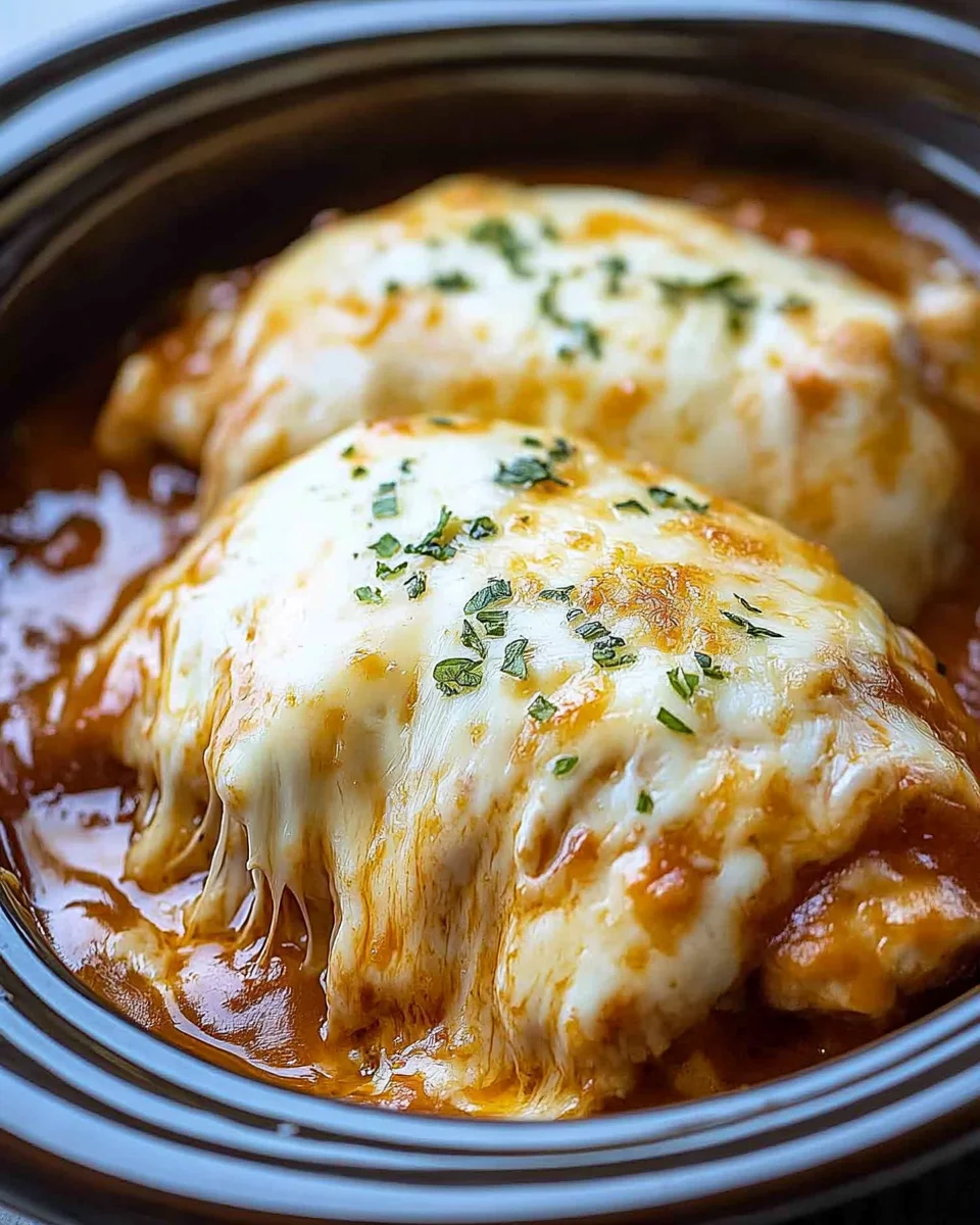 SLOW COOKER CHEESY MOZZARELLA CHICKEN 21 SLOW