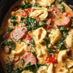 Slow Cooker Creamy Sausage & Tortellini Soup