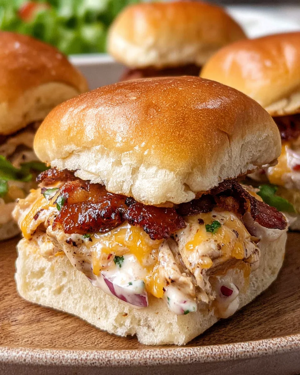 Bacon Ranch BBQ Chicken Sliders