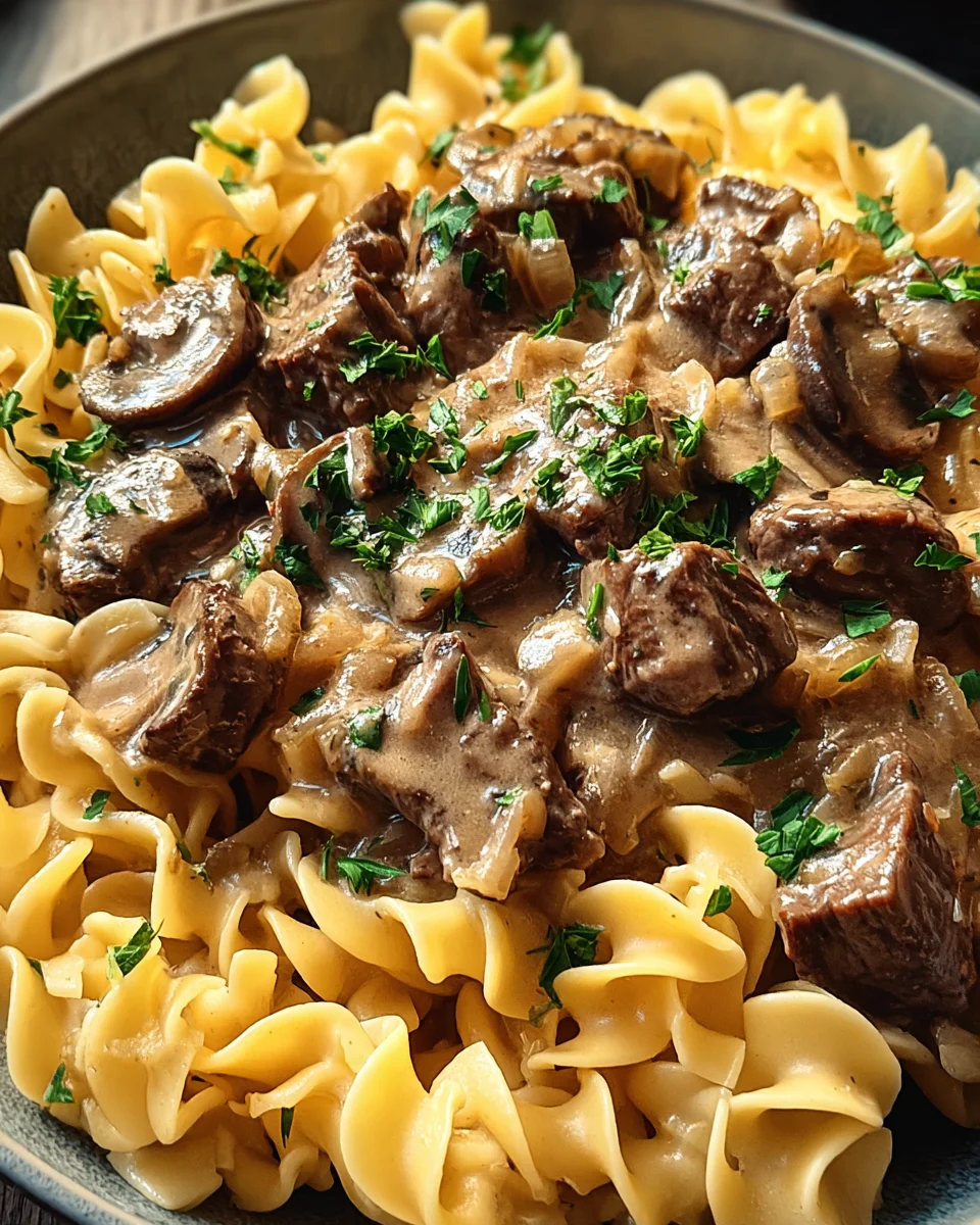 Beef Stroganoff with Egg Noodles