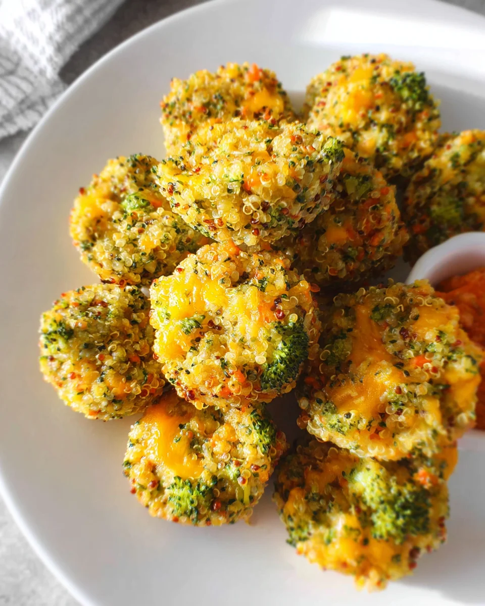 Cheesy Broccoli Quinoa Bites 16 Cheesy
