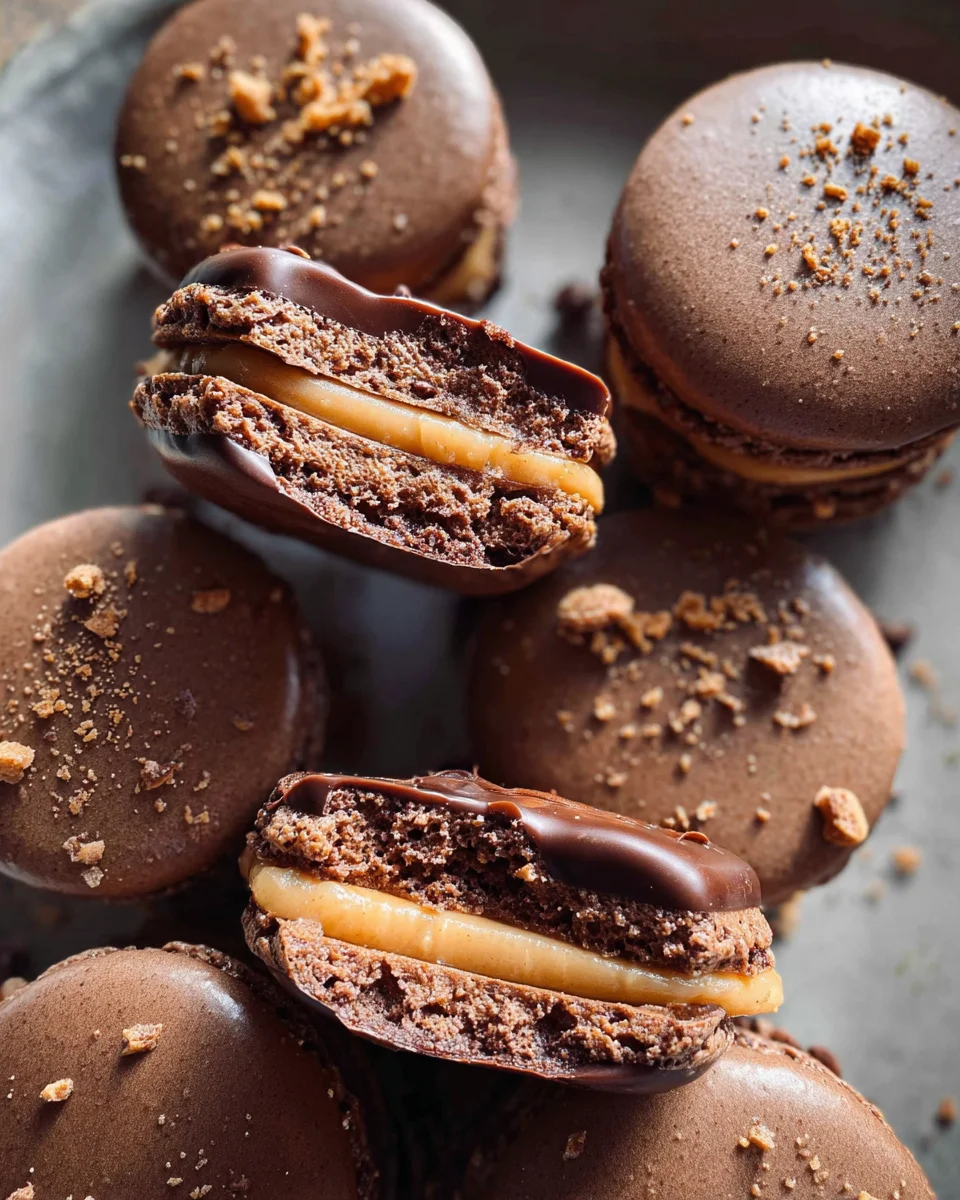 Chocolate Peanut Butter Macarons 25 Chocolate