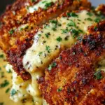 Crispy Parmesan Chicken with a Rich Garlic Sauce