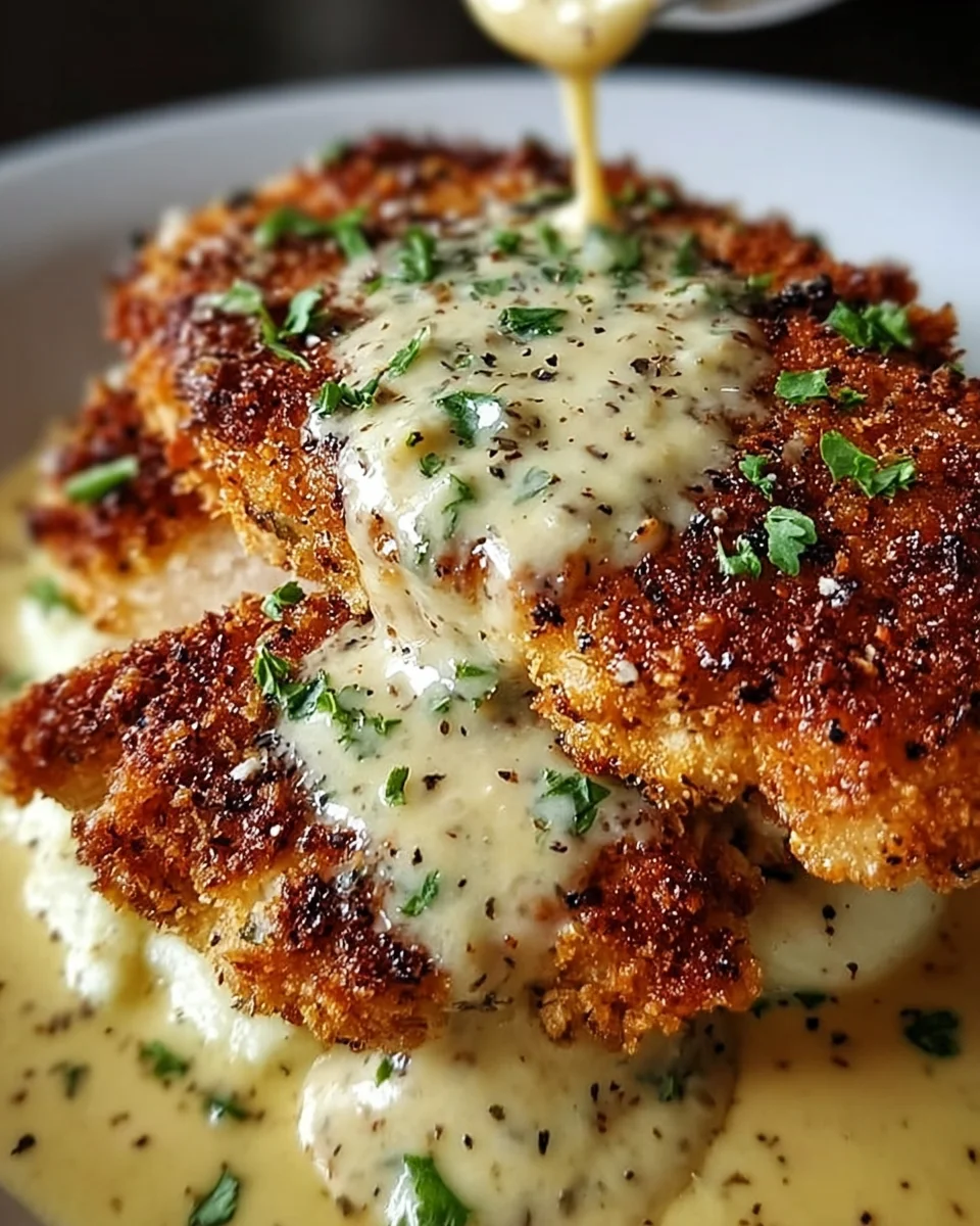 Crispy Parmesan Chicken with a Rich Garlic Sauce 19 Crispy