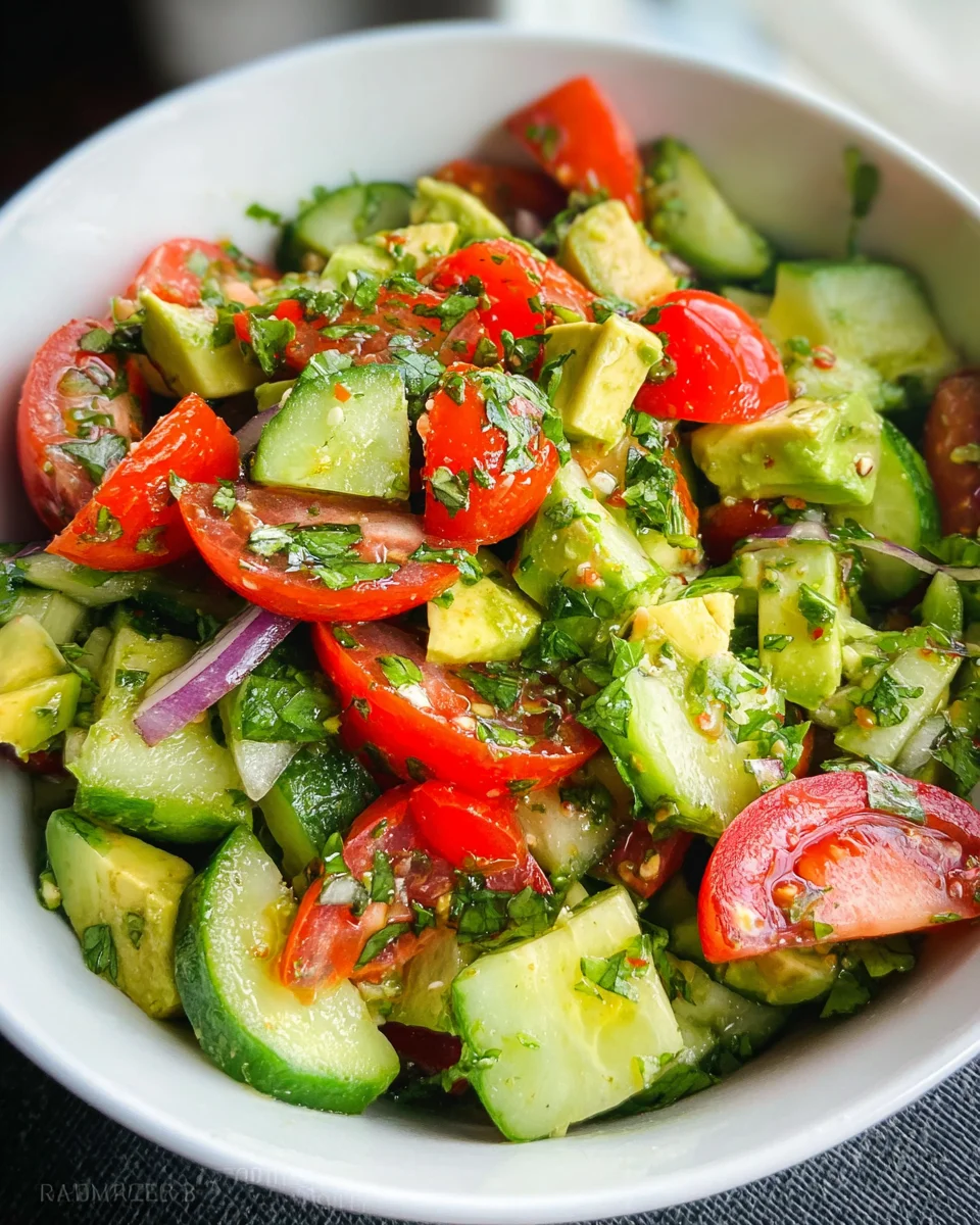 Cucumber Tomato Avocado Salad 16 Cucumber Tomato Avocado Salad