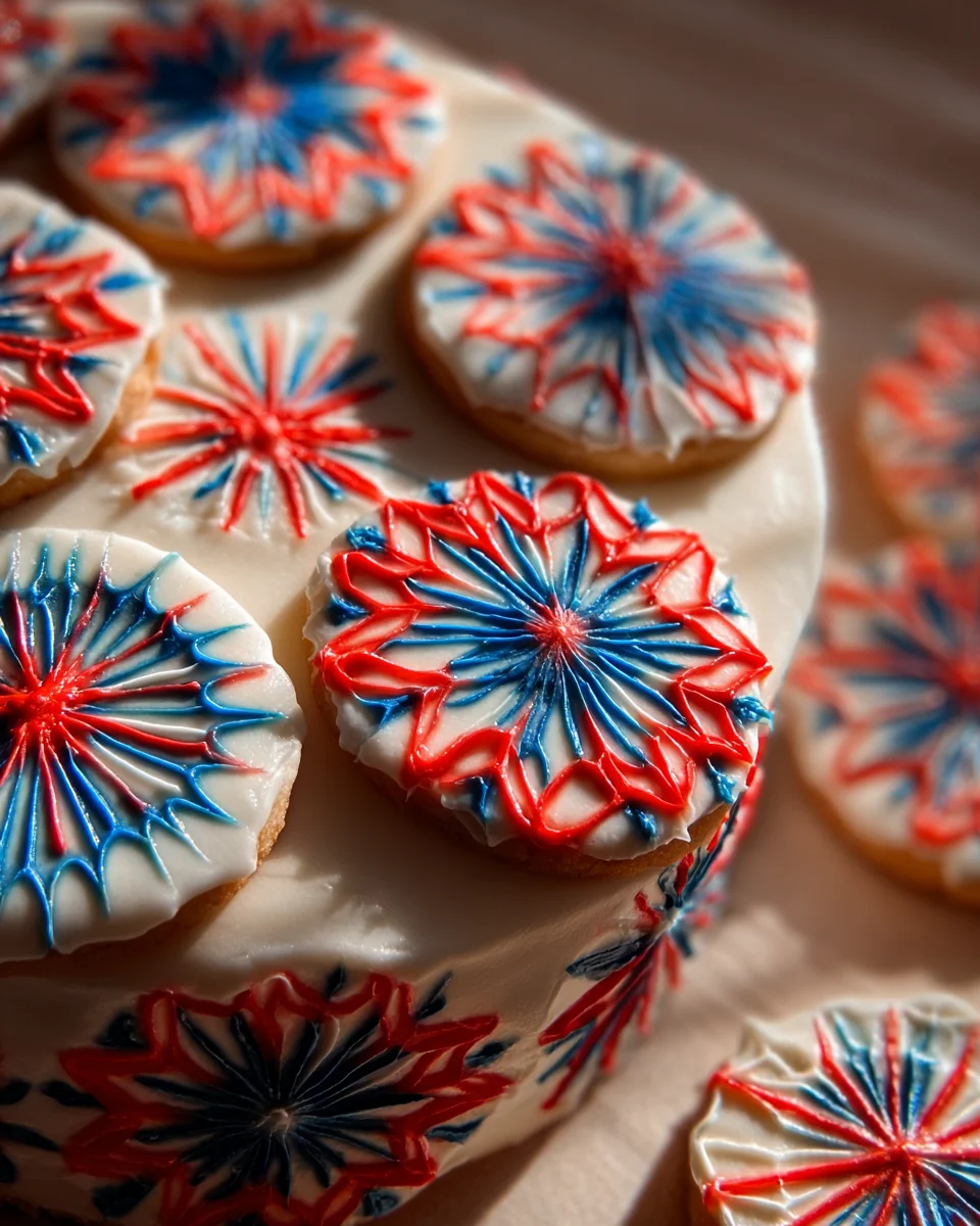 Fireworks Sugar Cookie Cake Fireworks