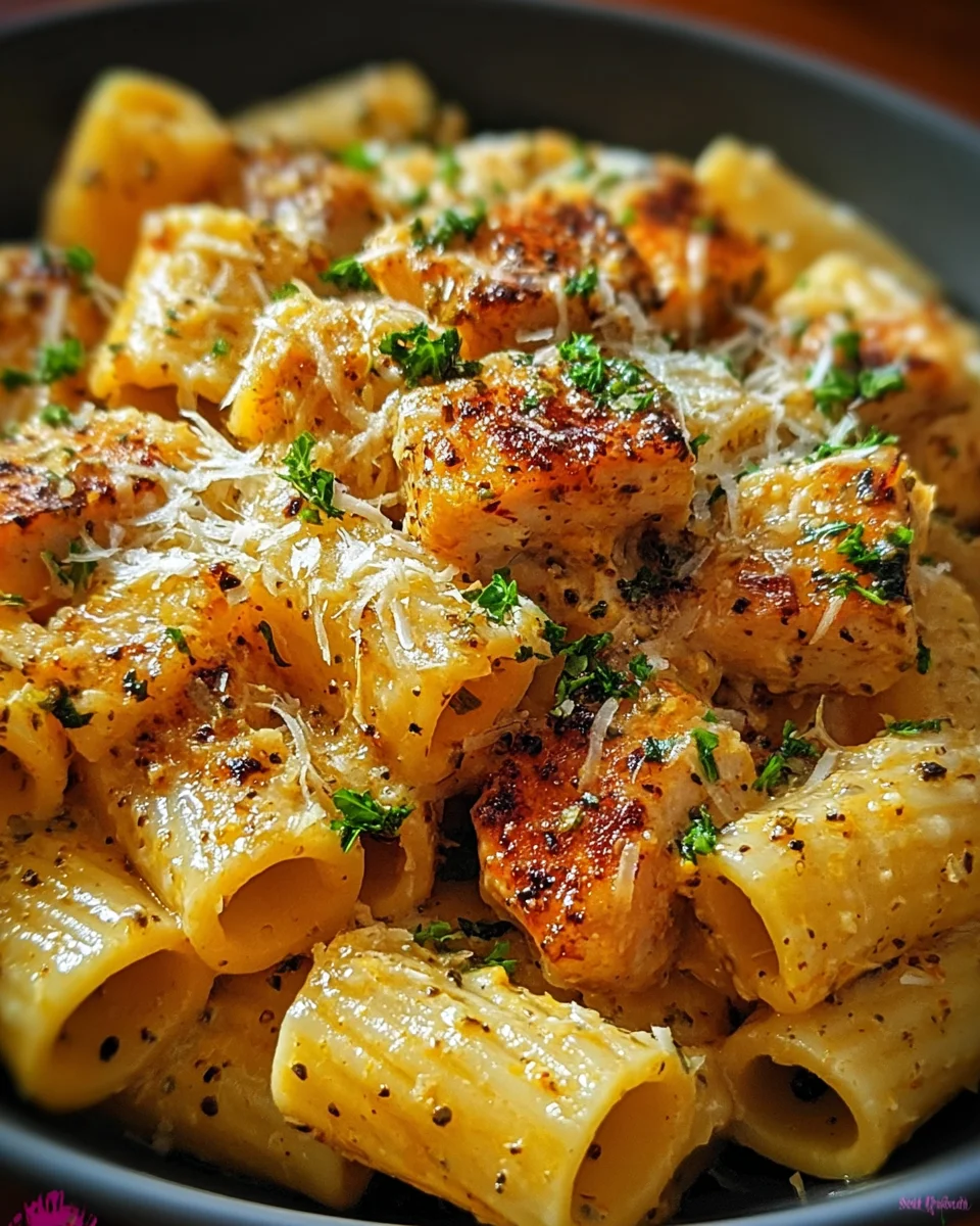 Garlic Butter Chicken with Rigatoni and Parmesan 25 Garlic