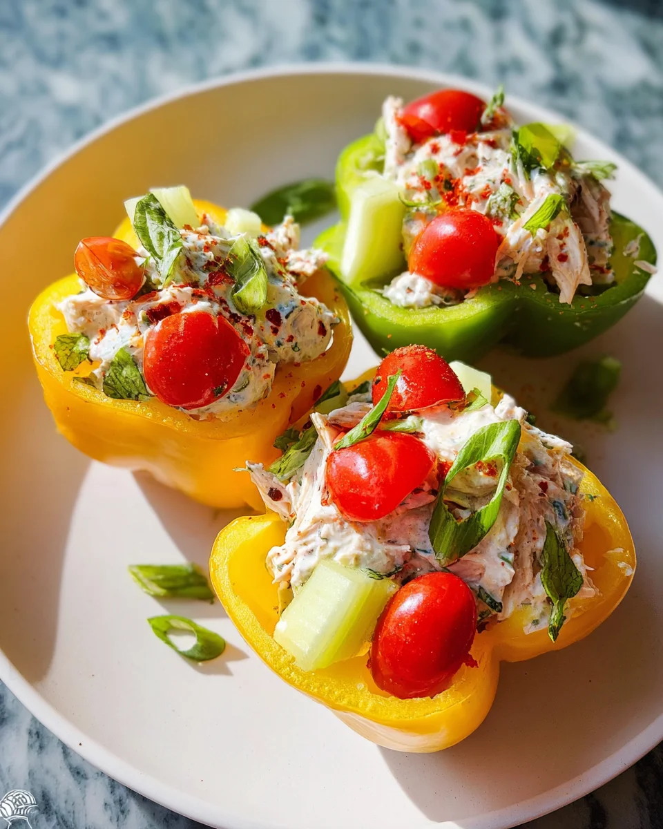 Greek Yogurt Chicken Salad Stuffed Peppers 16 Greek Yogurt Chicken Salad Stuffed Peppers