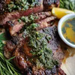 Grilled Flank Steak with Lemon-Herb Sauce