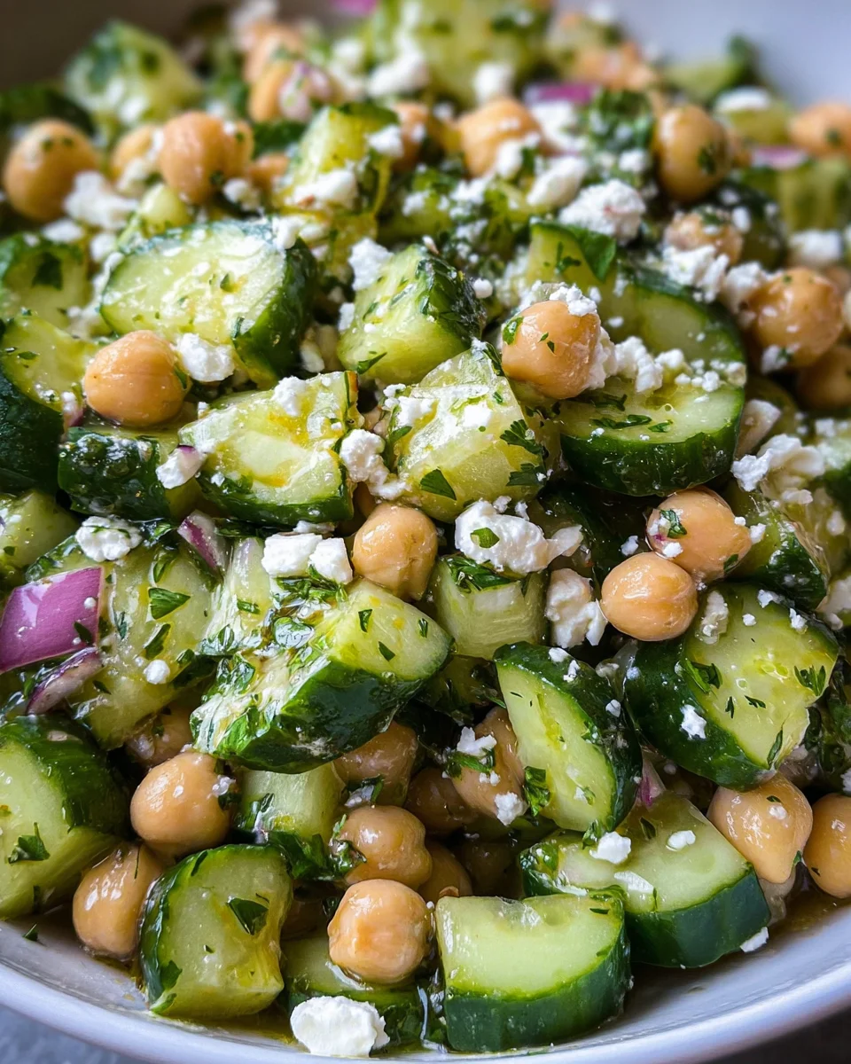 Herby Cucumber Salad with Feta and Chickpeas 20 Herby