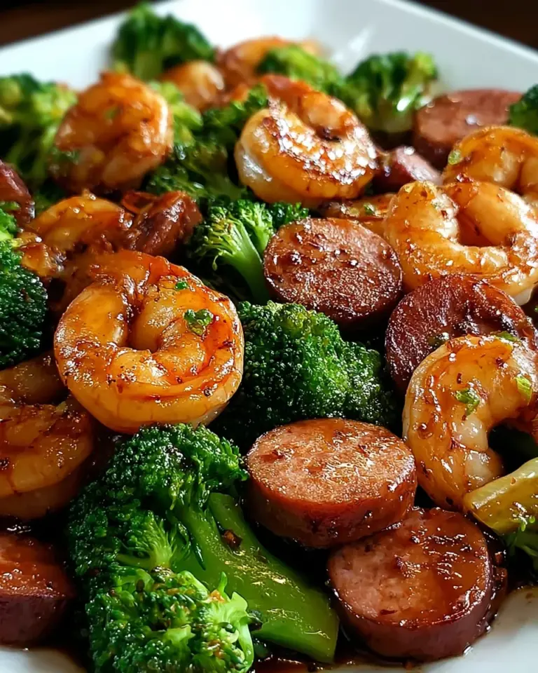 Honey Garlic Shrimp, Sausage, and Broccoli