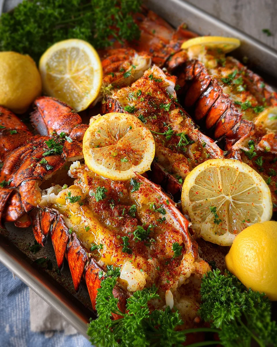 Lemon Butter Grilled Lobster Tails