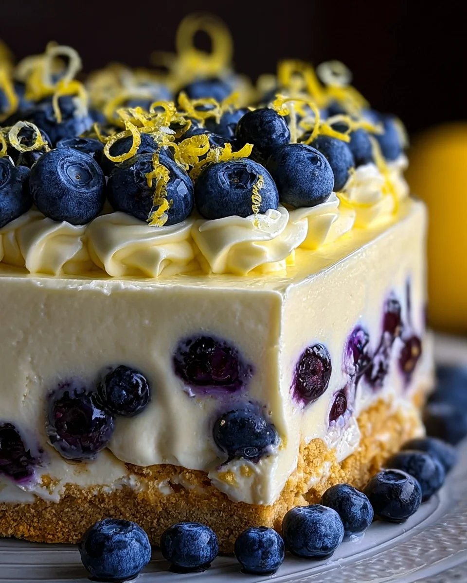 No-Bake Lemon dazzling Blueberry cream Cake 18 No-Bake Lemon dazzling Blueberry cream Cake