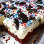 No Bake Fireworks Oreo Cheesecake bars