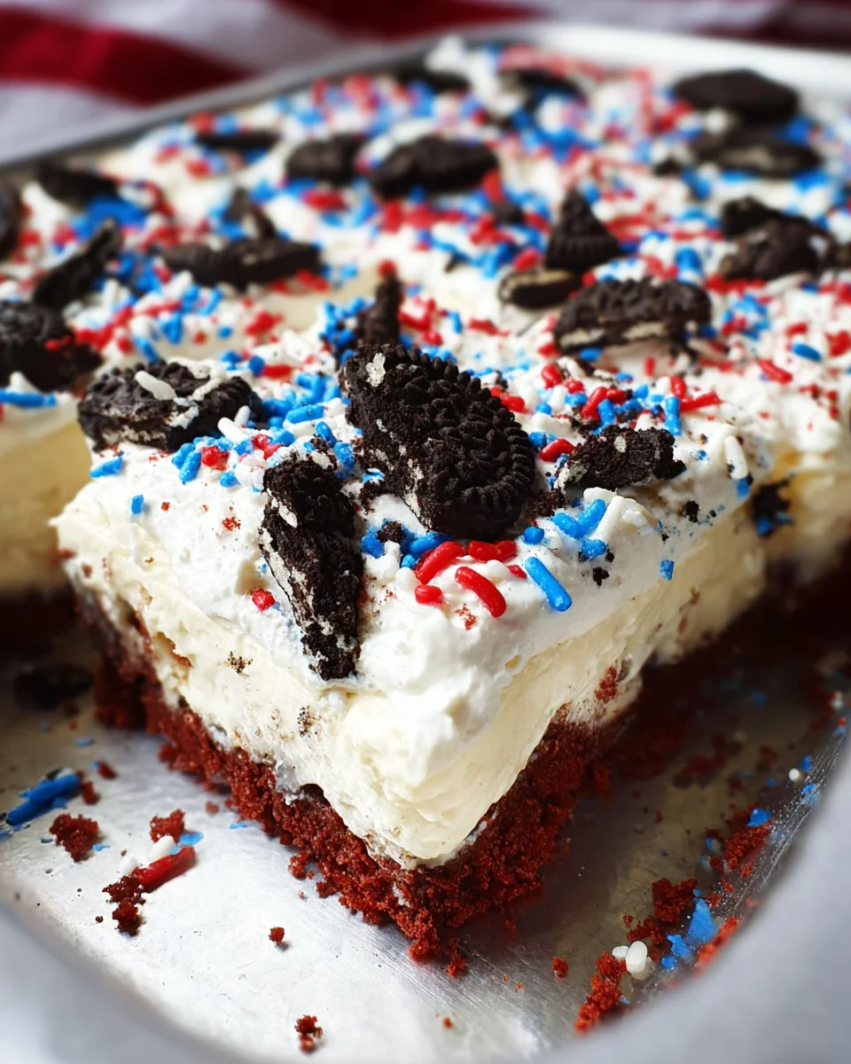 No Bake Fireworks Oreo Cheesecake bars 17 No Bake Fireworks Oreo Cheesecake bars