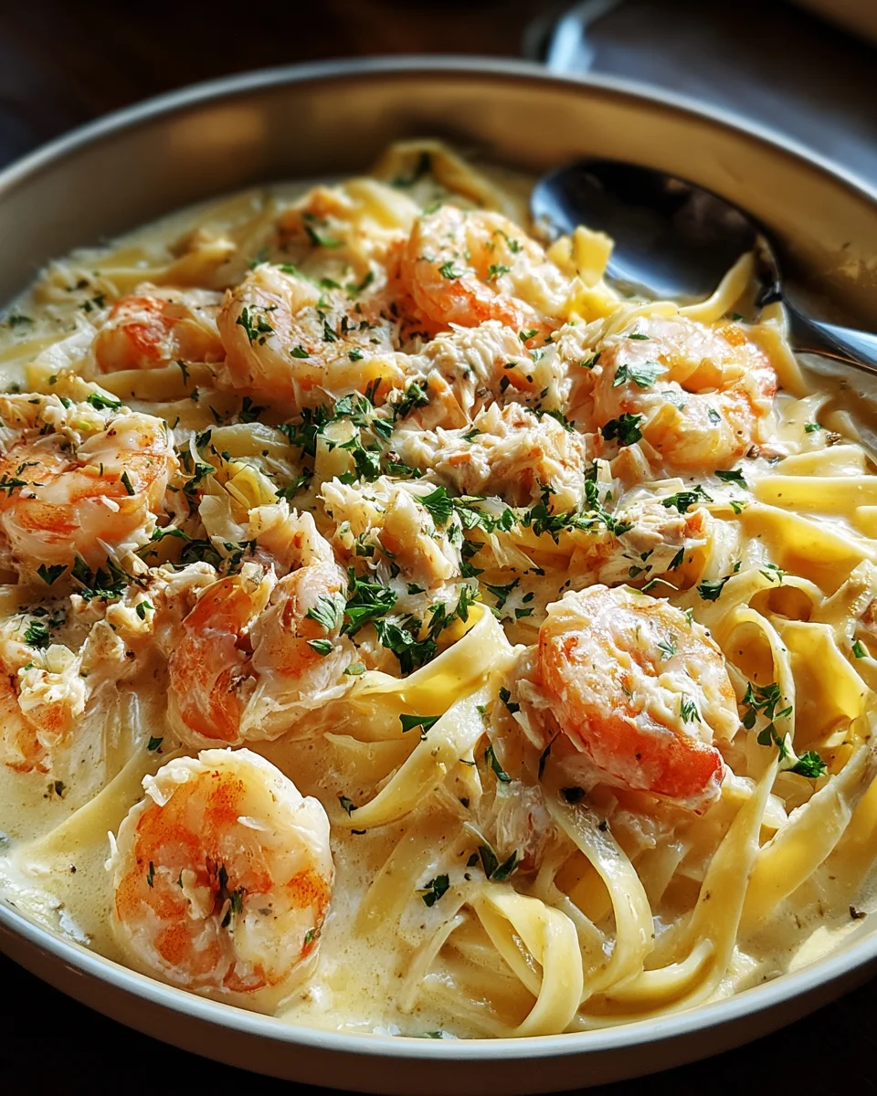 One Pot Shrimp and Crab Alfredo 20 One