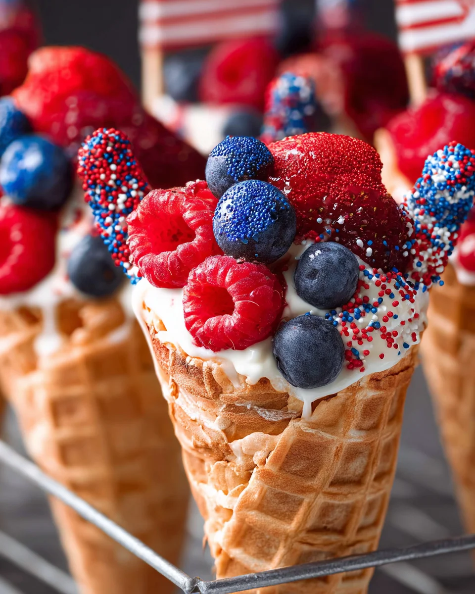 Patriotic Fruit Cones
