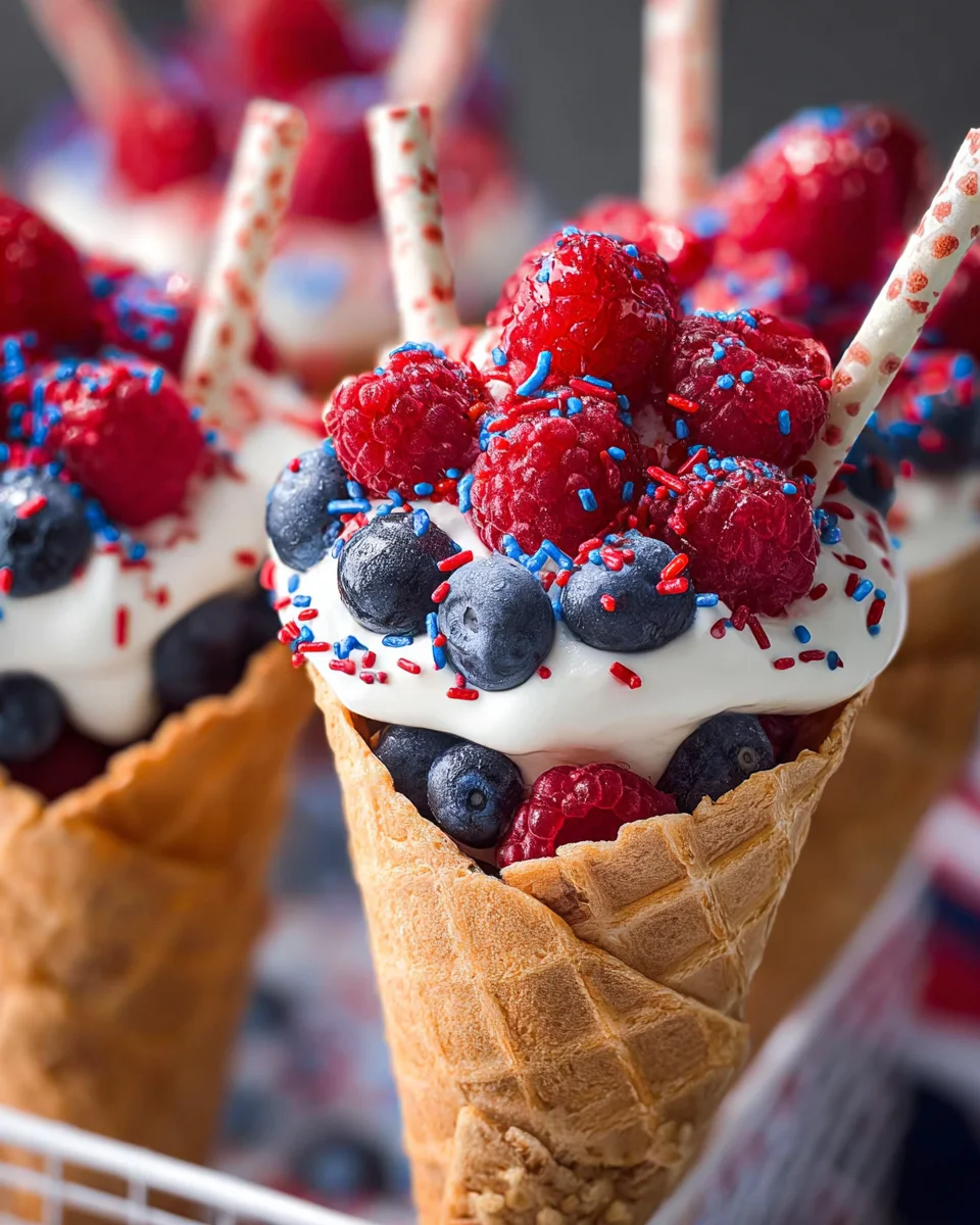 Patriotic Fruit Cones Patriotic