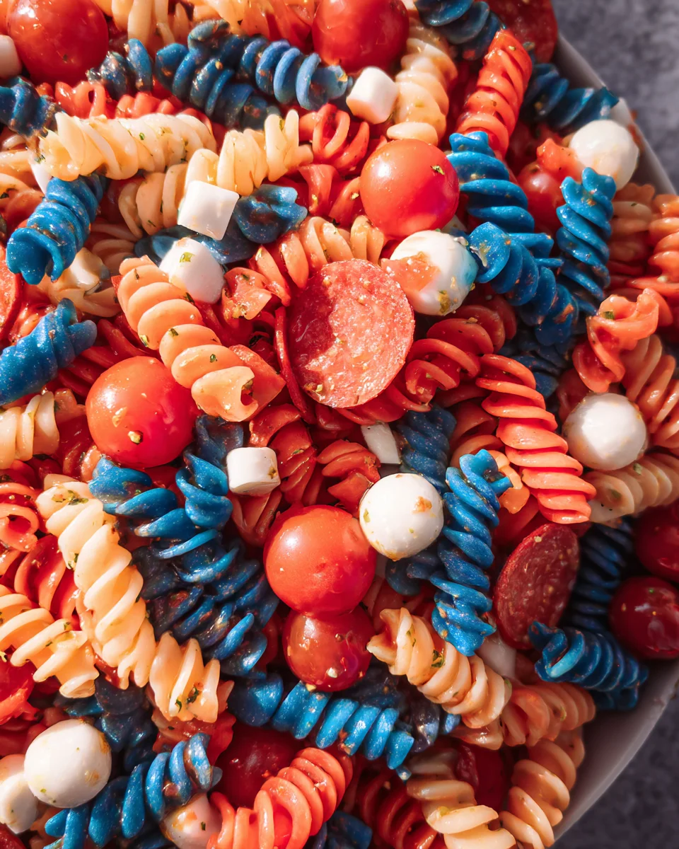 Red White And Blue Pasta Salad Red White And Blue Pasta Salad