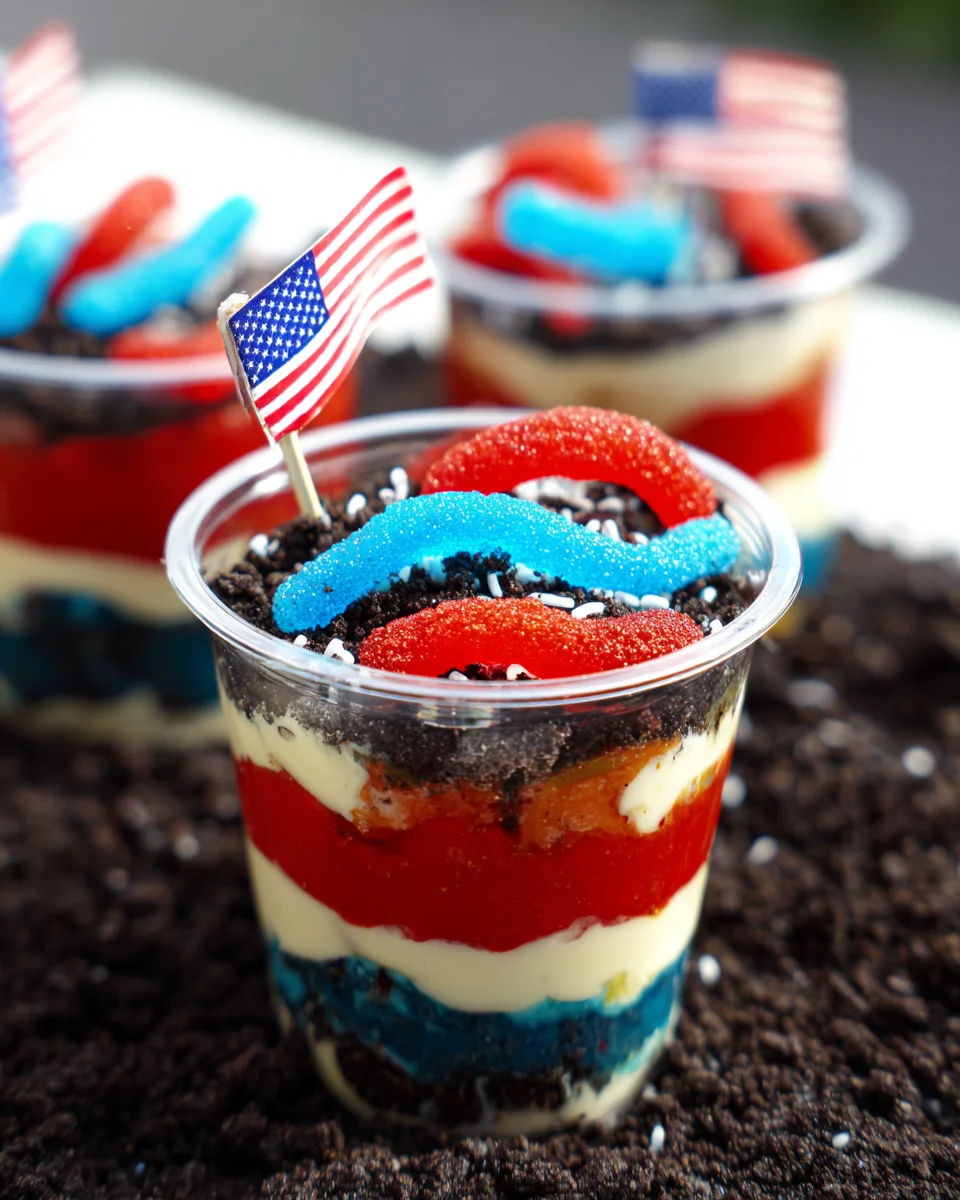 Red, White and Blue Dirt Cups