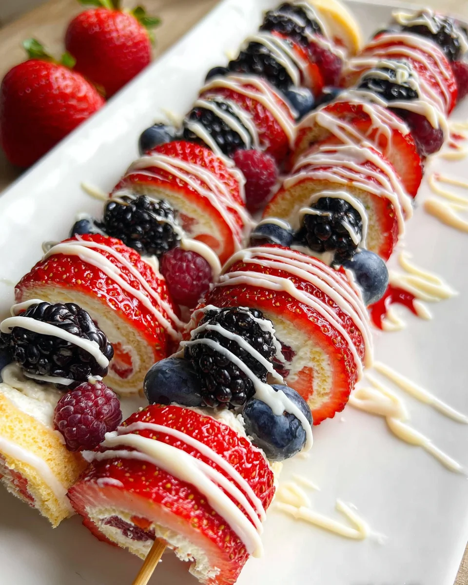 Red, White and Blue Fruit Kabobs 15 Red,