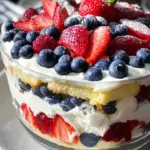 Red, White and Blue Strawberry Shortcake Trifle