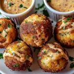Reuben Balls with Spicy Thousand Island Dipping Sauce
