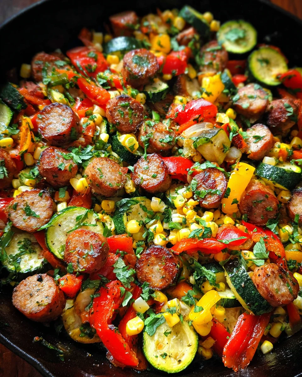 Sausage and Veggies Skillet - 30 Minute, One-Pan Meal