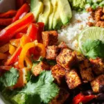 Spicy Baked Tofu Burrito Bowl