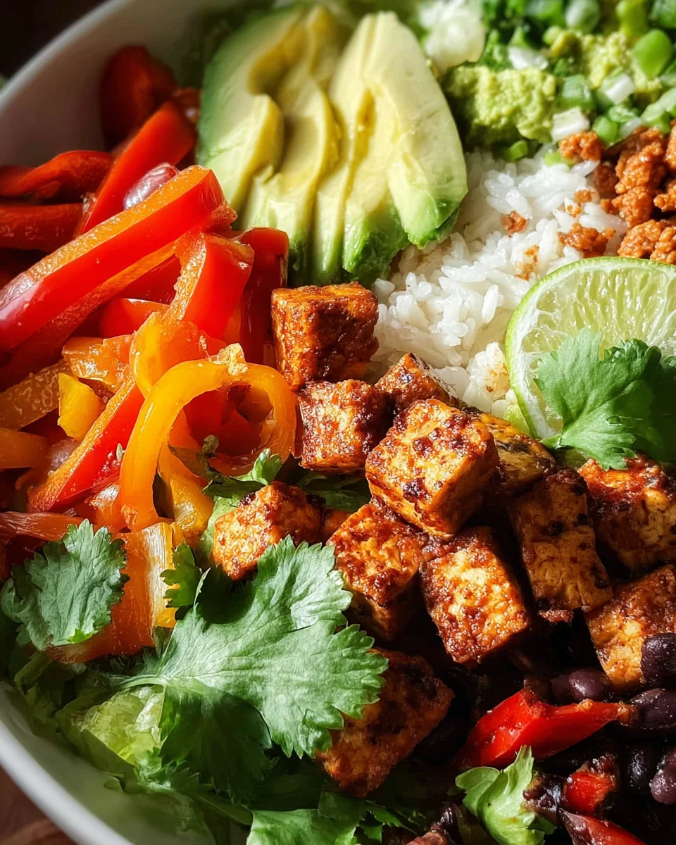 Spicy Baked Tofu Burrito Bowl