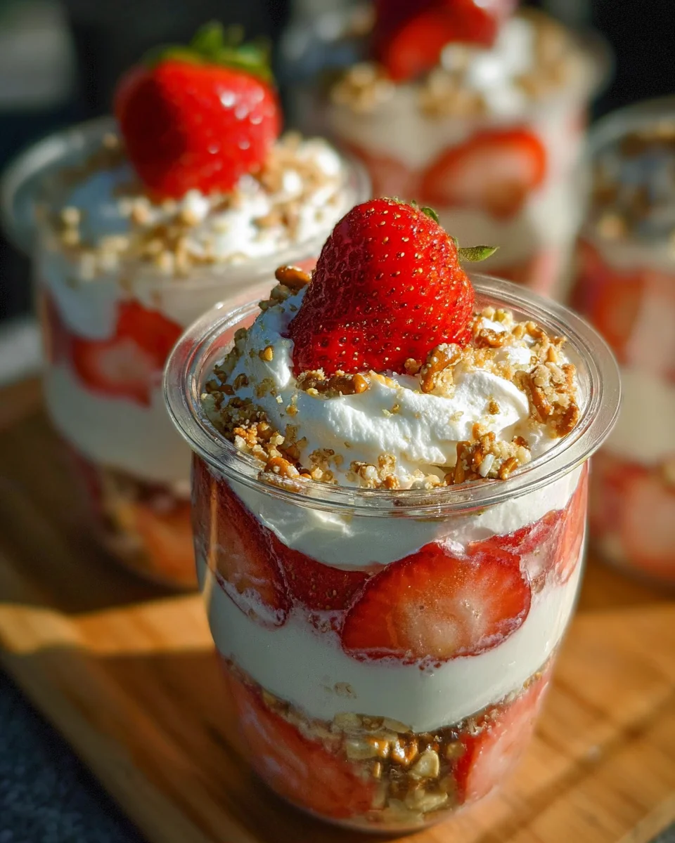 Strawberry Pretzel Salad Parfaits 15 Strawberry Pretzel Salad Parfaits